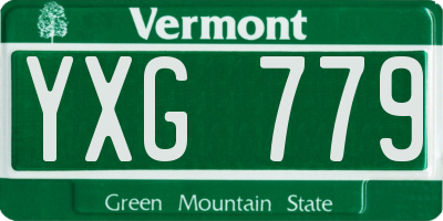 VT license plate YXG779