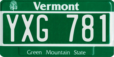 VT license plate YXG781