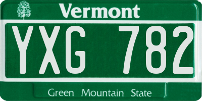 VT license plate YXG782