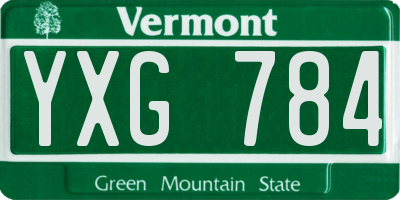 VT license plate YXG784