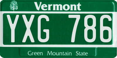 VT license plate YXG786