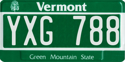 VT license plate YXG788