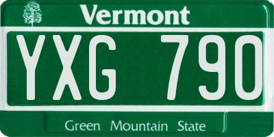 VT license plate YXG790
