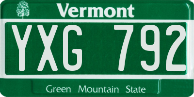 VT license plate YXG792