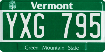 VT license plate YXG795