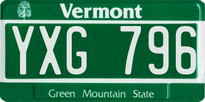 VT license plate YXG796