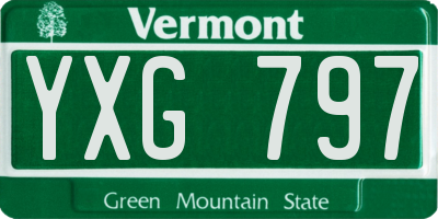 VT license plate YXG797