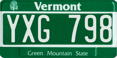 VT license plate YXG798