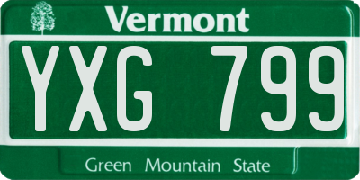 VT license plate YXG799