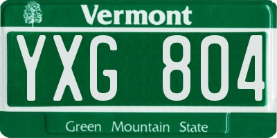 VT license plate YXG804