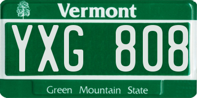 VT license plate YXG808