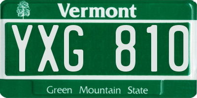 VT license plate YXG810