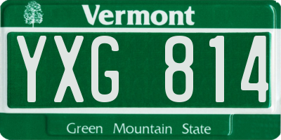 VT license plate YXG814