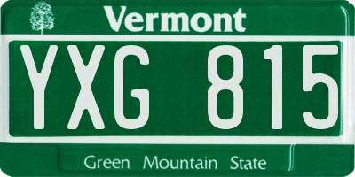 VT license plate YXG815