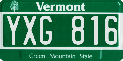 VT license plate YXG816