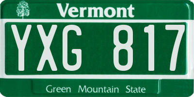 VT license plate YXG817