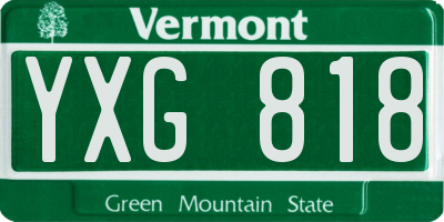 VT license plate YXG818