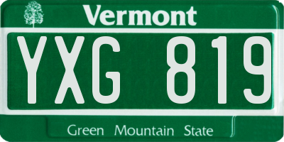 VT license plate YXG819