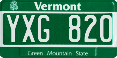 VT license plate YXG820