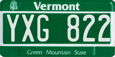 VT license plate YXG822