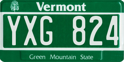VT license plate YXG824