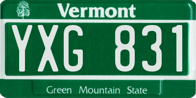 VT license plate YXG831