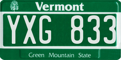 VT license plate YXG833