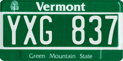 VT license plate YXG837