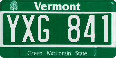 VT license plate YXG841