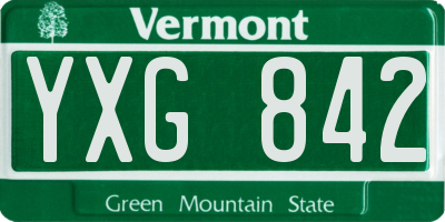 VT license plate YXG842