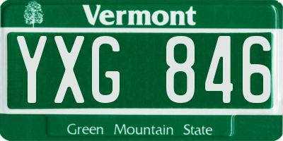 VT license plate YXG846