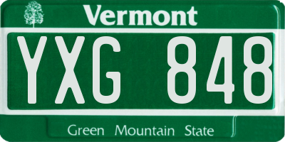 VT license plate YXG848