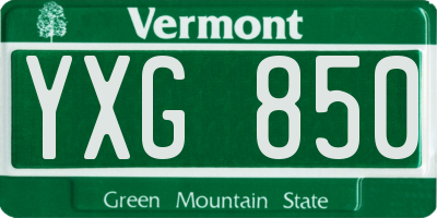 VT license plate YXG850