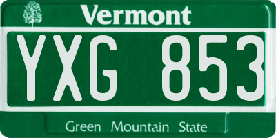 VT license plate YXG853
