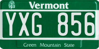 VT license plate YXG856