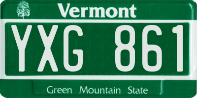 VT license plate YXG861