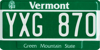 VT license plate YXG870