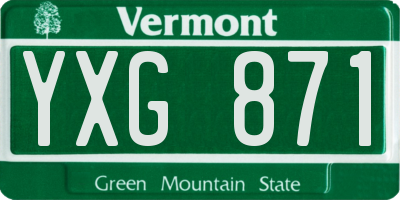 VT license plate YXG871