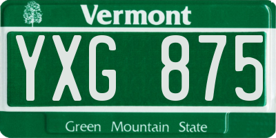 VT license plate YXG875