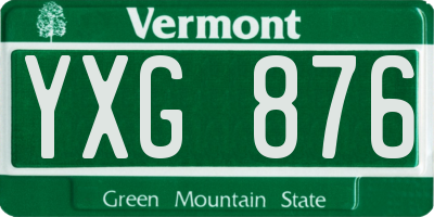 VT license plate YXG876