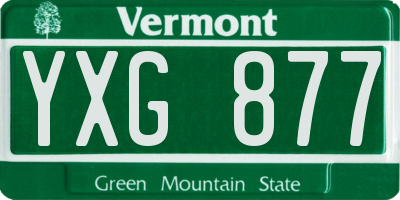 VT license plate YXG877