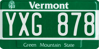 VT license plate YXG878