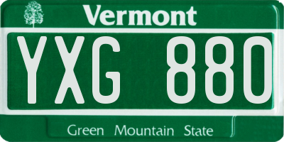 VT license plate YXG880