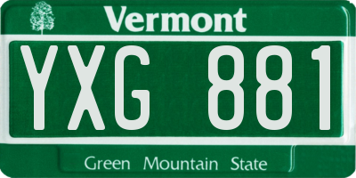 VT license plate YXG881