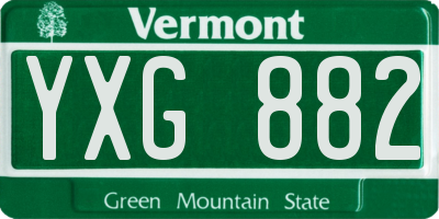VT license plate YXG882