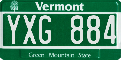 VT license plate YXG884