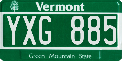 VT license plate YXG885