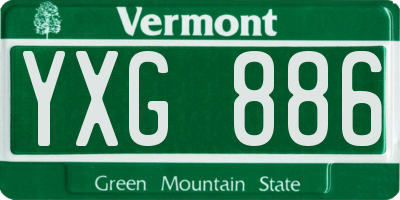 VT license plate YXG886