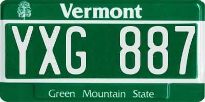 VT license plate YXG887