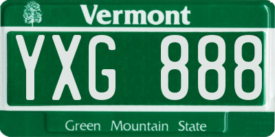 VT license plate YXG888